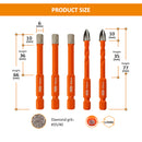 BGTEC Diamond Drill Bits Set 5/10pcs 6/8/10mm Core Bit+6mm Cross Hole Opener Ceramic Tile Glass PVC Brick Wood Quick-fit Shank