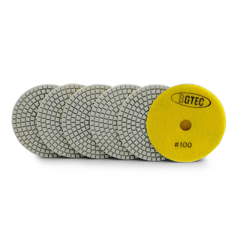 BGTEC 4 Inch Wet Diamond Polishing Pads Set for Granite Marble Stone Quartz Tiles