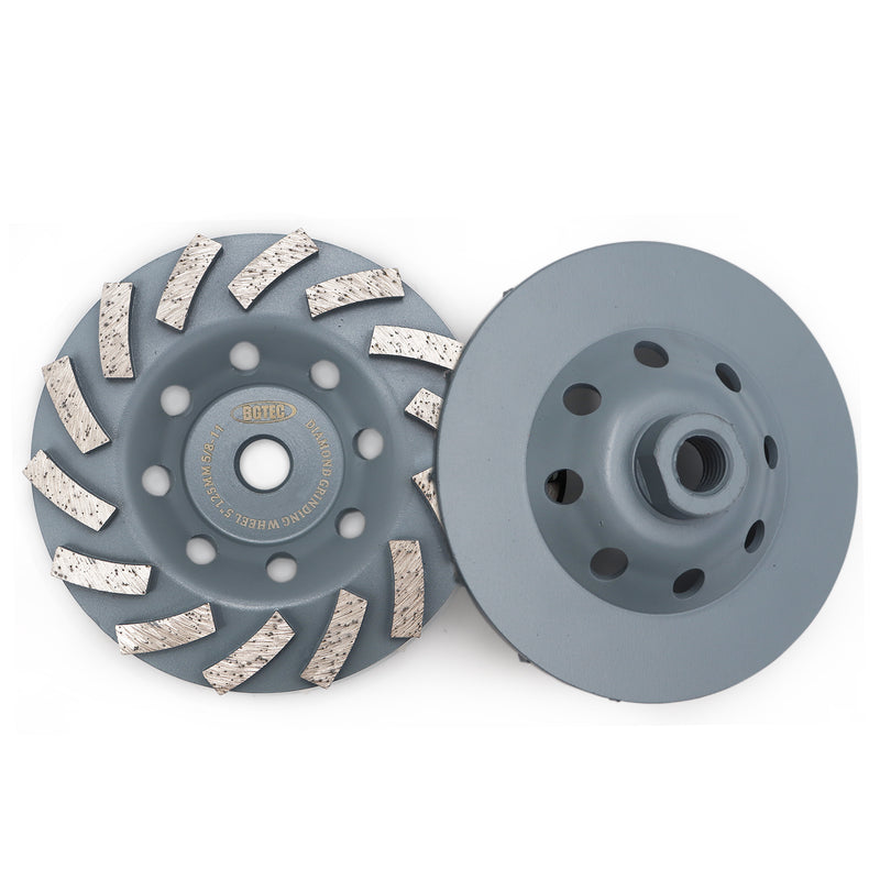 BGTEC Turbo Segments Diamond Grinding Wheels Dia 4''/4.5''/5''/7'' with 5/8-11 Arbor for Concrete and Masonry