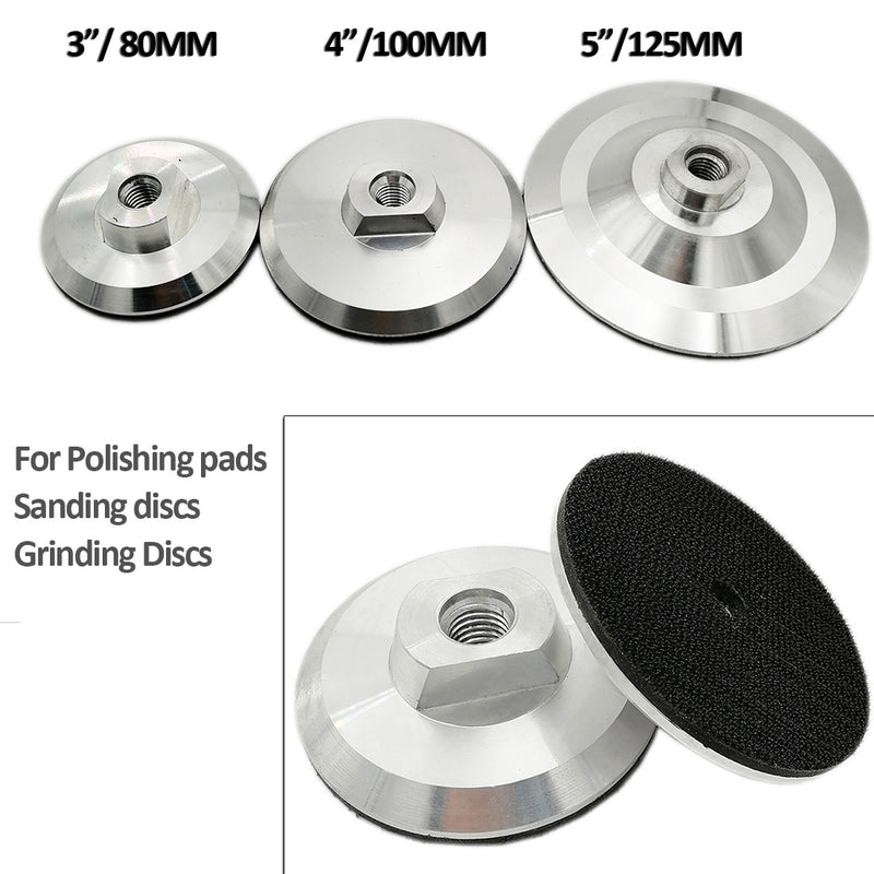 BGTEC Aluminum Base Back Pad with 5/8-11 or M14 Thread for Diamond Polishing Pads Size 3''/4''/5''