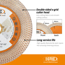 BGTEC Diamond Double-sided X Mesh Saw Blade for Tile Ceramic Marble Stone Dia 4''/4.5''/5'' Bore 22.23mm