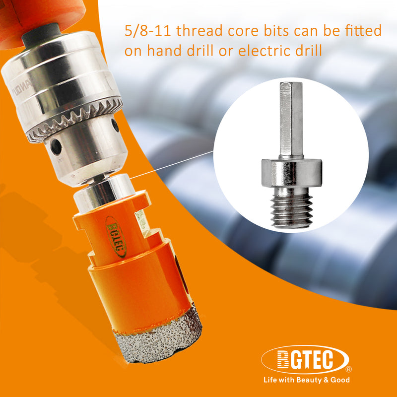 BGTEC Diamond Hole Saw Core Drill Bit Adapter 5/8-11 Male to 3/8 Shank for 5/8-11 Drill Core Bits or Grinding Disc