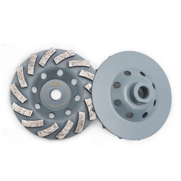 BGTEC Turbo Segments Diamond Grinding Wheels Dia 4''/4.5''/5''/7'' with 5/8-11 Arbor for Concrete and Masonry