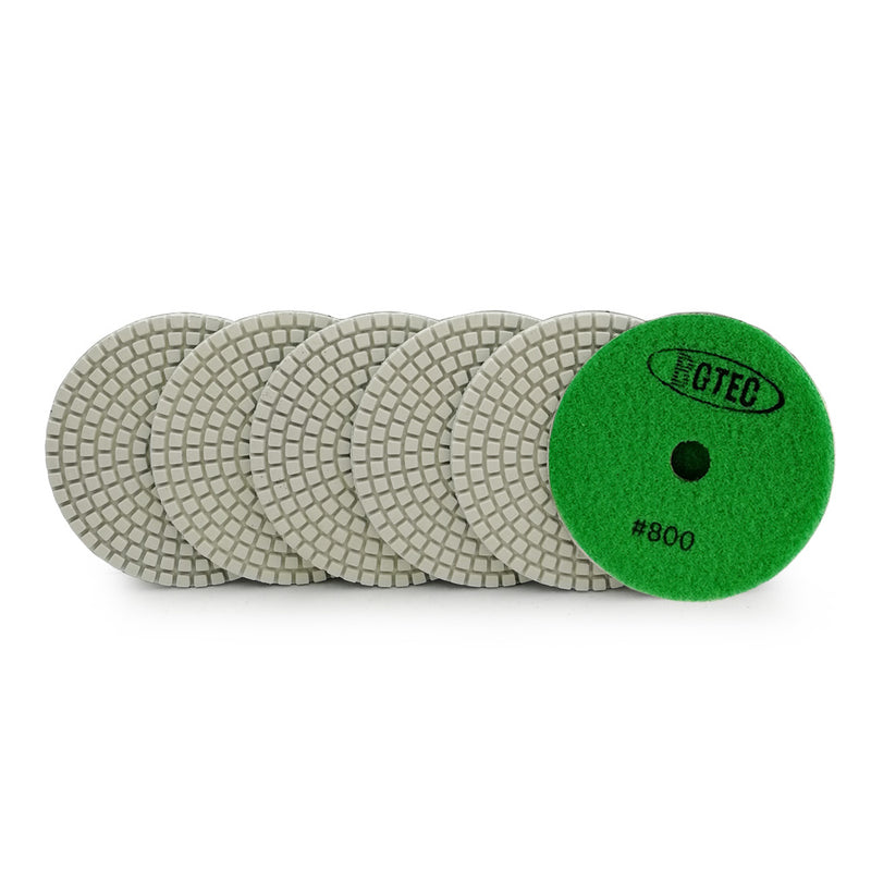 BGTEC 4 Inch Wet Diamond Polishing Pads Set for Granite Marble Stone Quartz Tiles