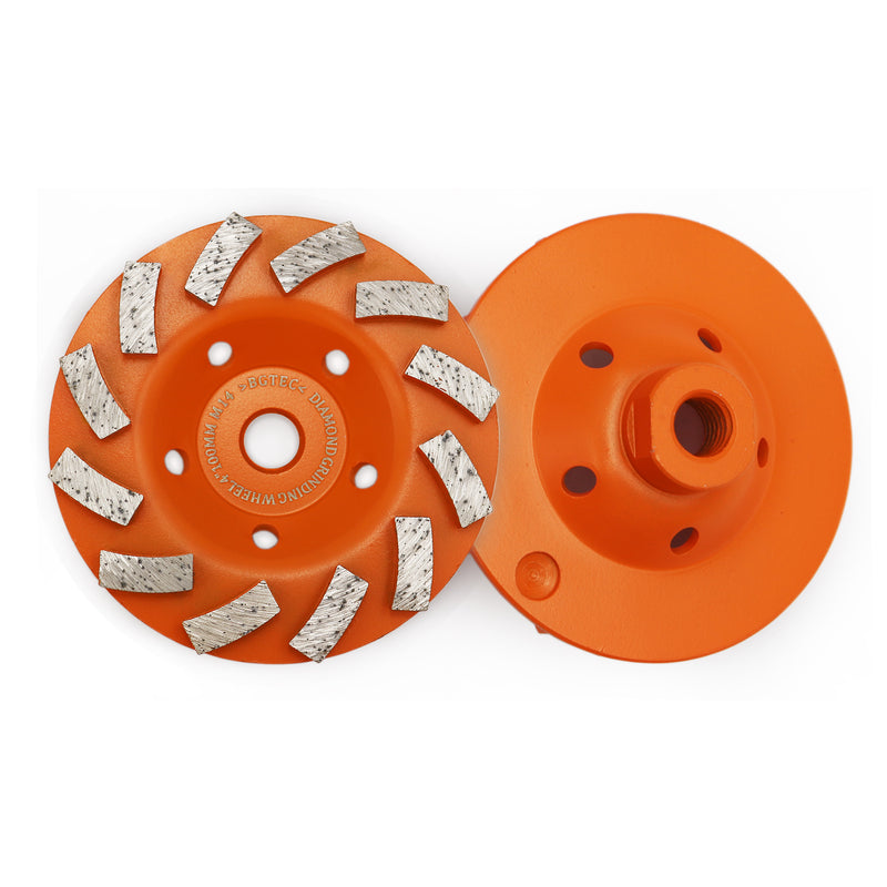 BGTEC Turbo Segments Diamond Grinding Wheels with M14 Arbor for Concrete and Masonry Dia 4''/4.5''/5''/7''