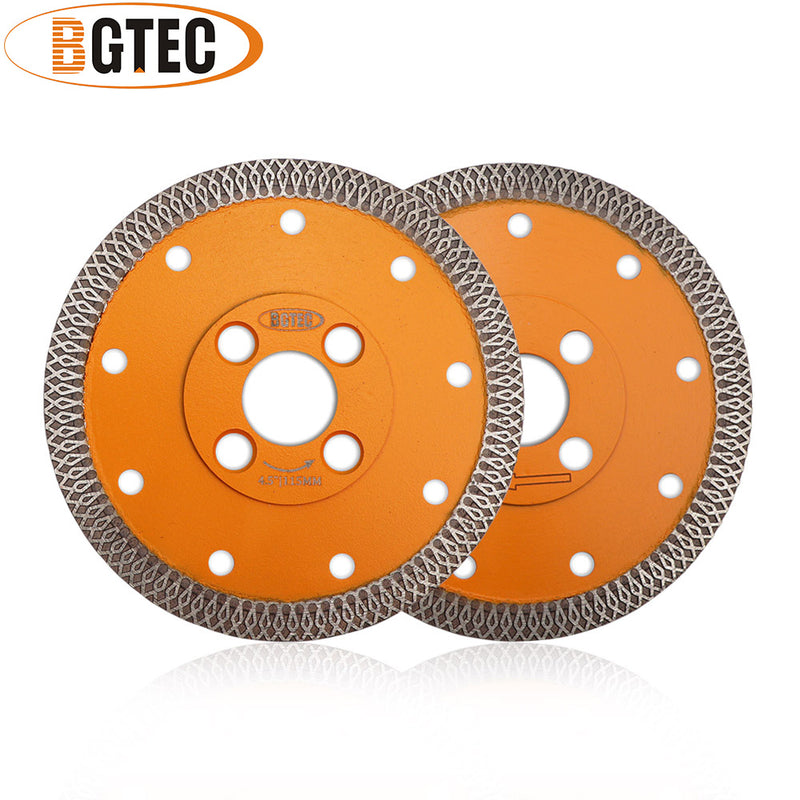 BGTEC Hot Pressed X Mesh Turbo Diamond Saw Blade Cutting Disc for Ceramic Tile Marble Granite Size 4''/4.5''/5'' Bore 22.23MM