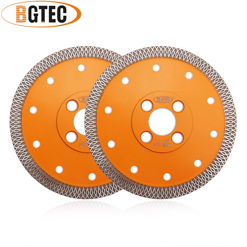 BGTEC Hot Pressed X Mesh Turbo Diamond Saw Blade Cutting Disc for Ceramic Tile Marble Granite Size 4''/4.5''/5'' Bore 22.23MM