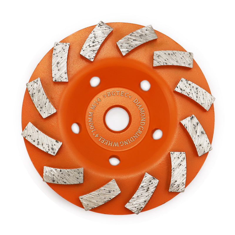 BGTEC Turbo Segments Diamond Grinding Wheels with M14 Arbor for Concrete and Masonry Dia 4''/4.5''/5''/7''