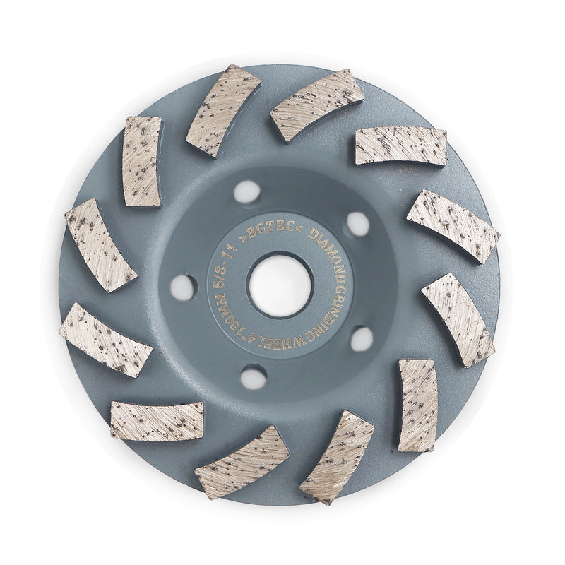 BGTEC Turbo Segments Diamond Grinding Wheels Dia 4''/4.5''/5''/7'' with 5/8-11 Arbor for Concrete and Masonry