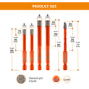 BGTEC Diamond Drill Bits Set 6/6/8/8mm Diamond Drill Bits+ 6mm  Cross Hole Opener Drilling 5pcs for Ceramic Tile Glass Brick Wood