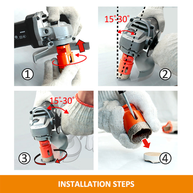 BGTEC Diamond Core Drill Bits Dia 6/8/10/12/14/16mm with 5/8-11 Thread for Porcelain Tile Granite Marble Stone Masonry