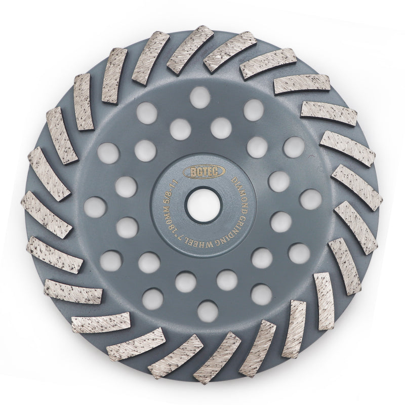 BGTEC Turbo Segments Diamond Grinding Wheels Dia 4''/4.5''/5''/7'' with 5/8-11 Arbor for Concrete and Masonry