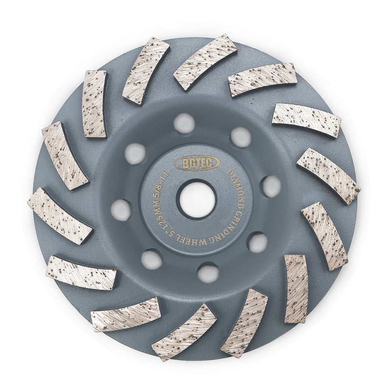 BGTEC Turbo Segments Diamond Grinding Wheels Dia 4''/4.5''/5''/7'' with 5/8-11 Arbor for Concrete and Masonry