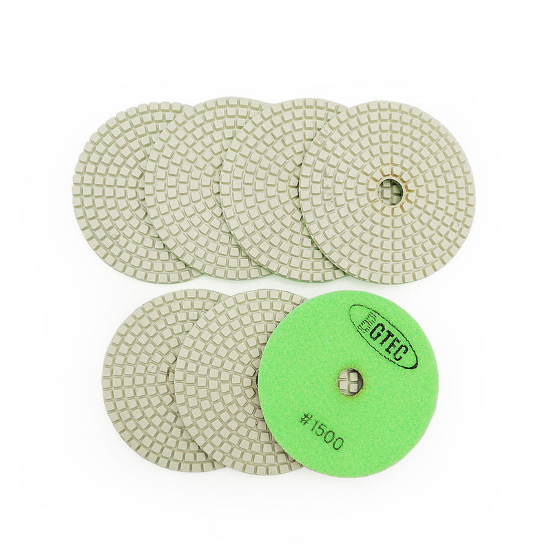 BGTEC 4 Inch Wet Diamond Polishing Pads Set for Granite Marble Stone Quartz Tiles