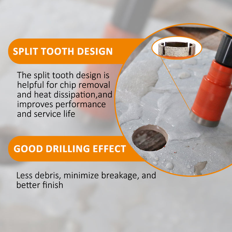 BGTEC Diamond wet Drilling Core Bits with M14 Thread for Marble Granite Artificial Stone Ceramic Tile Dia 20mm to 75mm