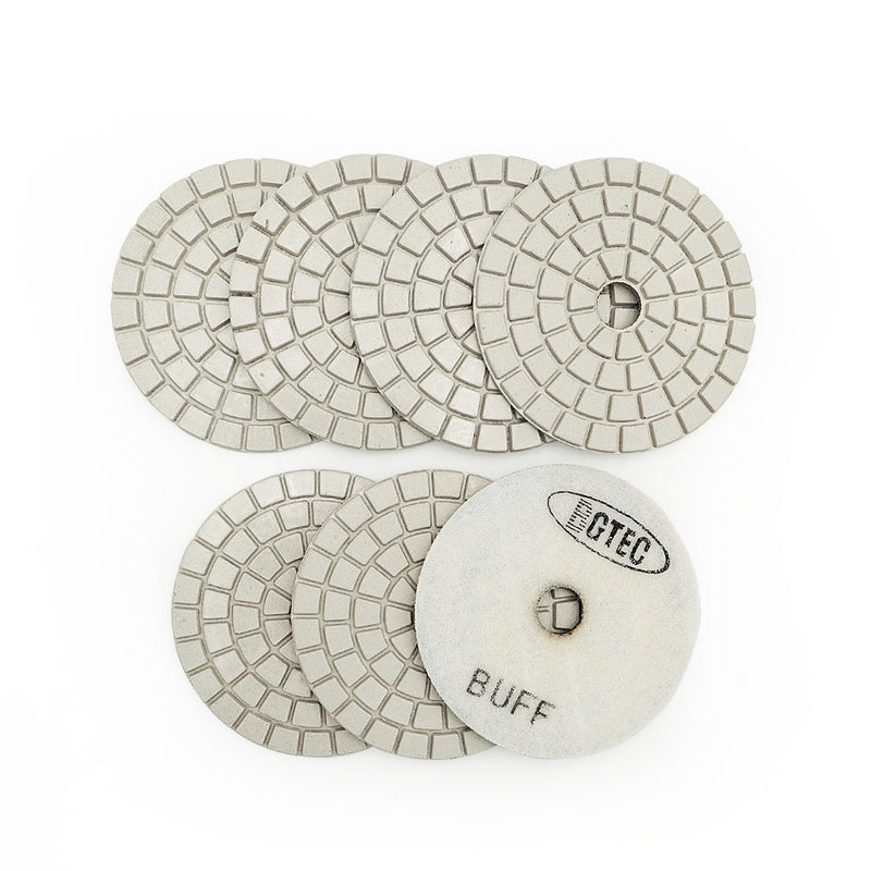 BGTEC 4 Inch Wet Diamond Polishing Pads Set for Granite Marble Stone Quartz Tiles