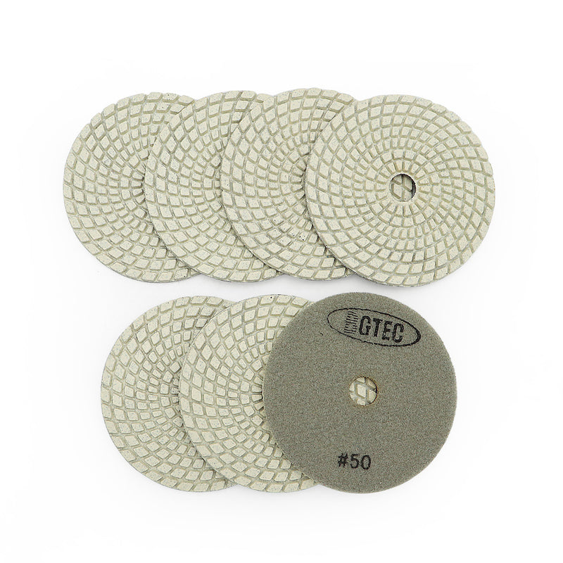 BGTEC 4 Inch Wet Diamond Polishing Pads Set for Granite Marble Stone Quartz Tiles