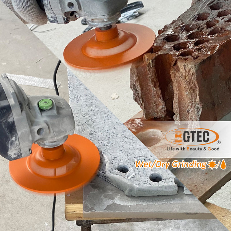 BGTEC Double Row Diamond Surface Grinding Cup Wheel with M14 Thread for Concrete Masonry Granite Marble Dia 4"/4.5''/5''/7''