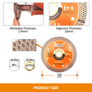 BGTEC Superthin Mesh Rim Diamond Cutting Disc 4''/4.5''/5'' for Ceramic Porcelain Marble Granite Tile