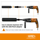 BGTEC 1pc Electric Drill Adapter 1 1/4"-7 UNC Male Thread to SDS PLUS or MAX Shank Add Inner 1/2" BSP Thread Convertor Connector