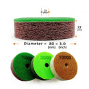 BGTEC Diamond Sponge Polishing Pads 3pcs Dia 3''/80MM or 4''/100MM for Softer Stones Marble Sandstone