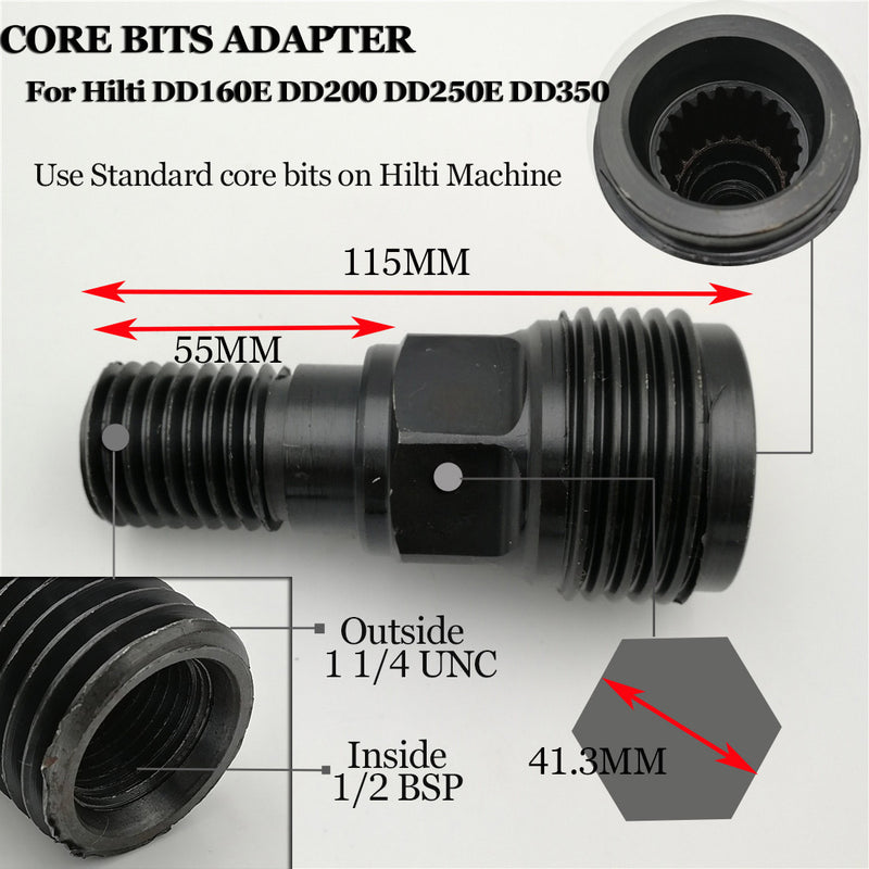 BGTEC DIAMOND CORE DRILL ADAPTER (DD-BL to DD-BS) for HILTI DD160E DD200 DD250E DD350