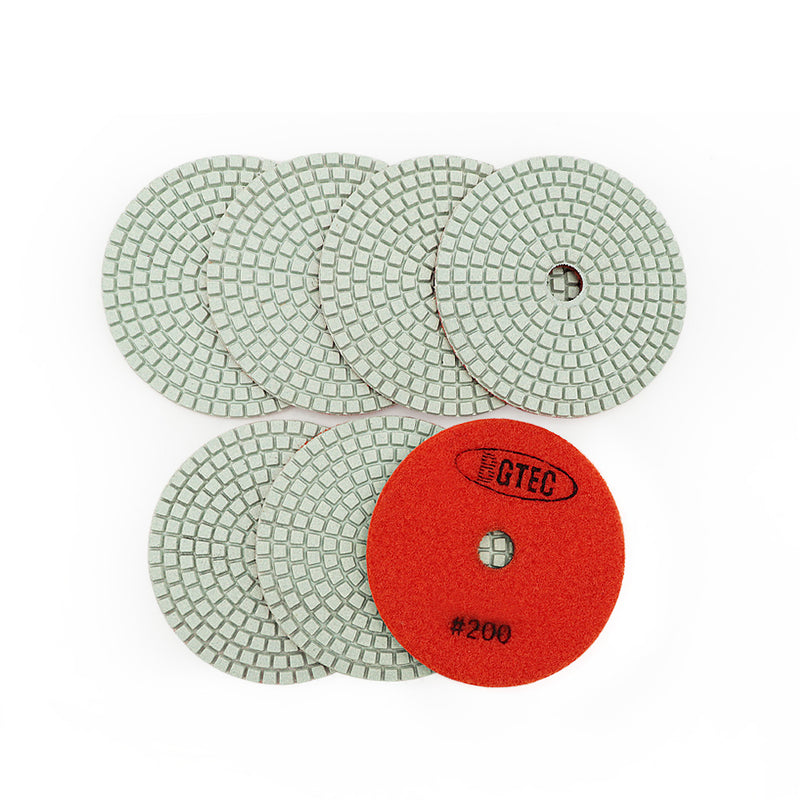 BGTEC 4 Inch Wet Diamond Polishing Pads Set for Granite Marble Stone Quartz Tiles