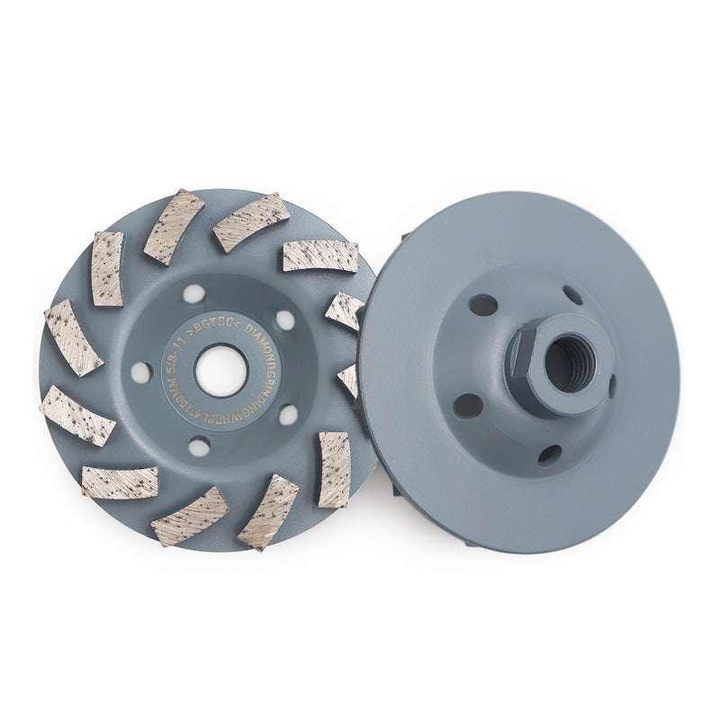 BGTEC Turbo Segments Diamond Grinding Wheels Dia 4''/4.5''/5''/7'' with 5/8-11 Arbor for Concrete and Masonry