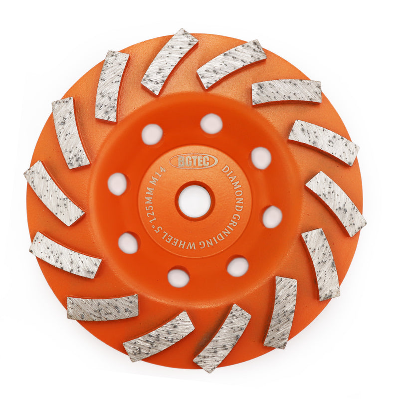 BGTEC Turbo Segments Diamond Grinding Wheels with M14 Arbor for Concrete and Masonry Dia 4''/4.5''/5''/7''