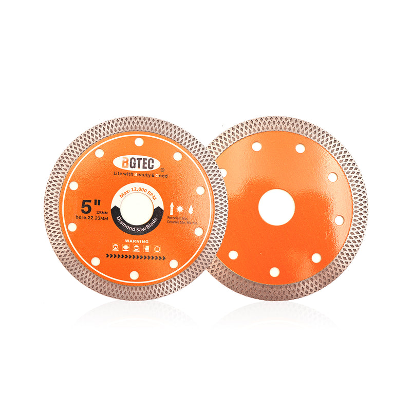 BGTEC Superthin Mesh Rim Diamond Cutting Disc 4''/4.5''/5'' for Ceramic Porcelain Marble Granite Tile