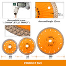 BGTEC Diamond Mesh Turbo Dry Cutting Disc with Welded Lug for Ceramic Tile Cutter Stone Masonry Dia 4''/4.5''/7''