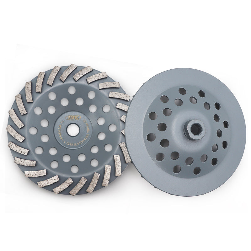 BGTEC Turbo Segments Diamond Grinding Wheels Dia 4''/4.5''/5''/7'' with 5/8-11 Arbor for Concrete and Masonry