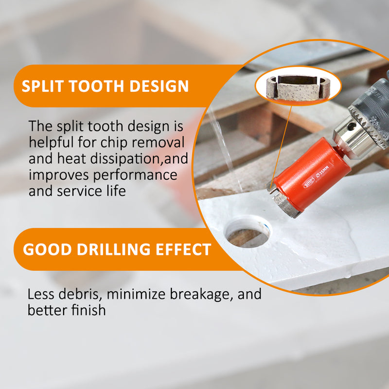 BGTEC Welded Diamond Wet Drilling Bit for Marble Granite  Artificial Stone Ceramic Tile Dia 6mm to 75mm