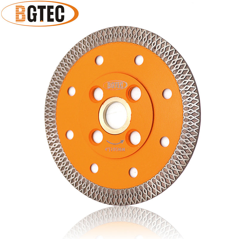 BGTEC Hot Pressed X Mesh Turbo Diamond Saw Blade Cutting Disc for Ceramic Tile Marble Granite Size 4''/4.5''/5'' Bore 22.23MM